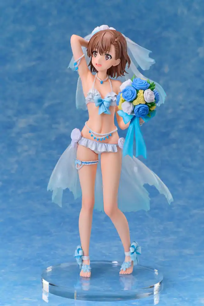 A Certain Scientific Railgun T 1/7 Mikoto Misaka Wedding Swimsuit Ver. PVC szobor figura 25 cm termékfotó