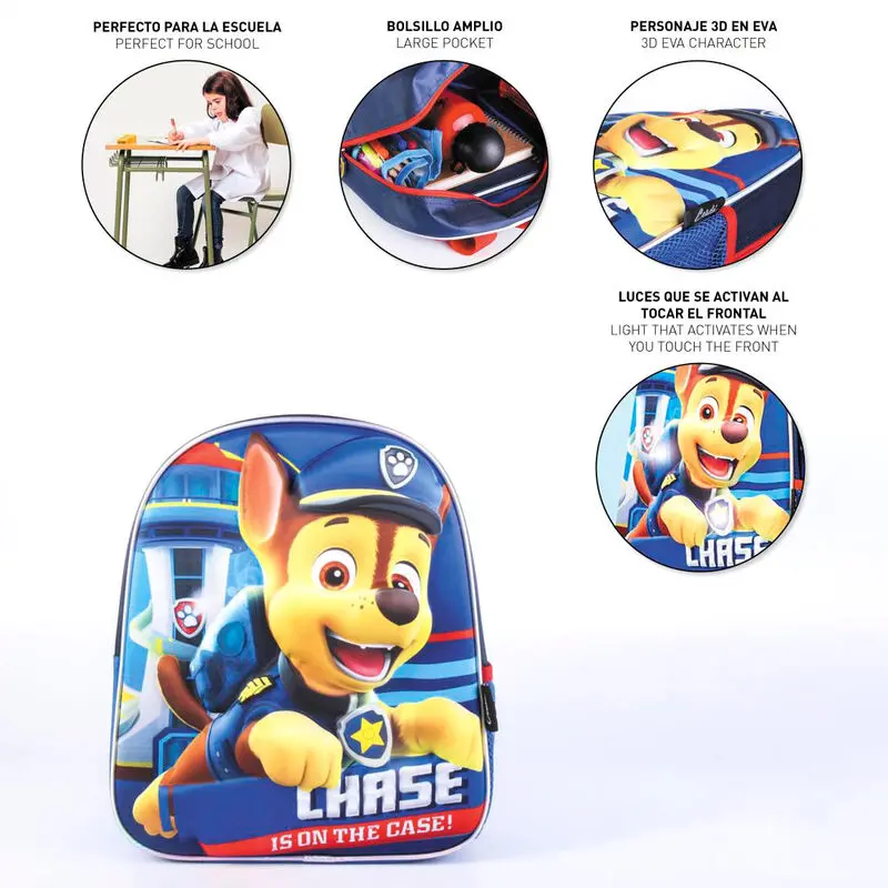 A Mancs őrjárat Chase 3D táska hátizsák fény effektekkel 31cm termékfotó