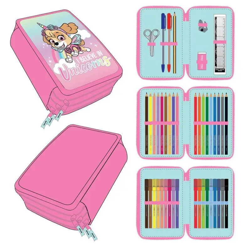 A Mancs őrjárat Skye tripla töltött tolltartó termékfotó