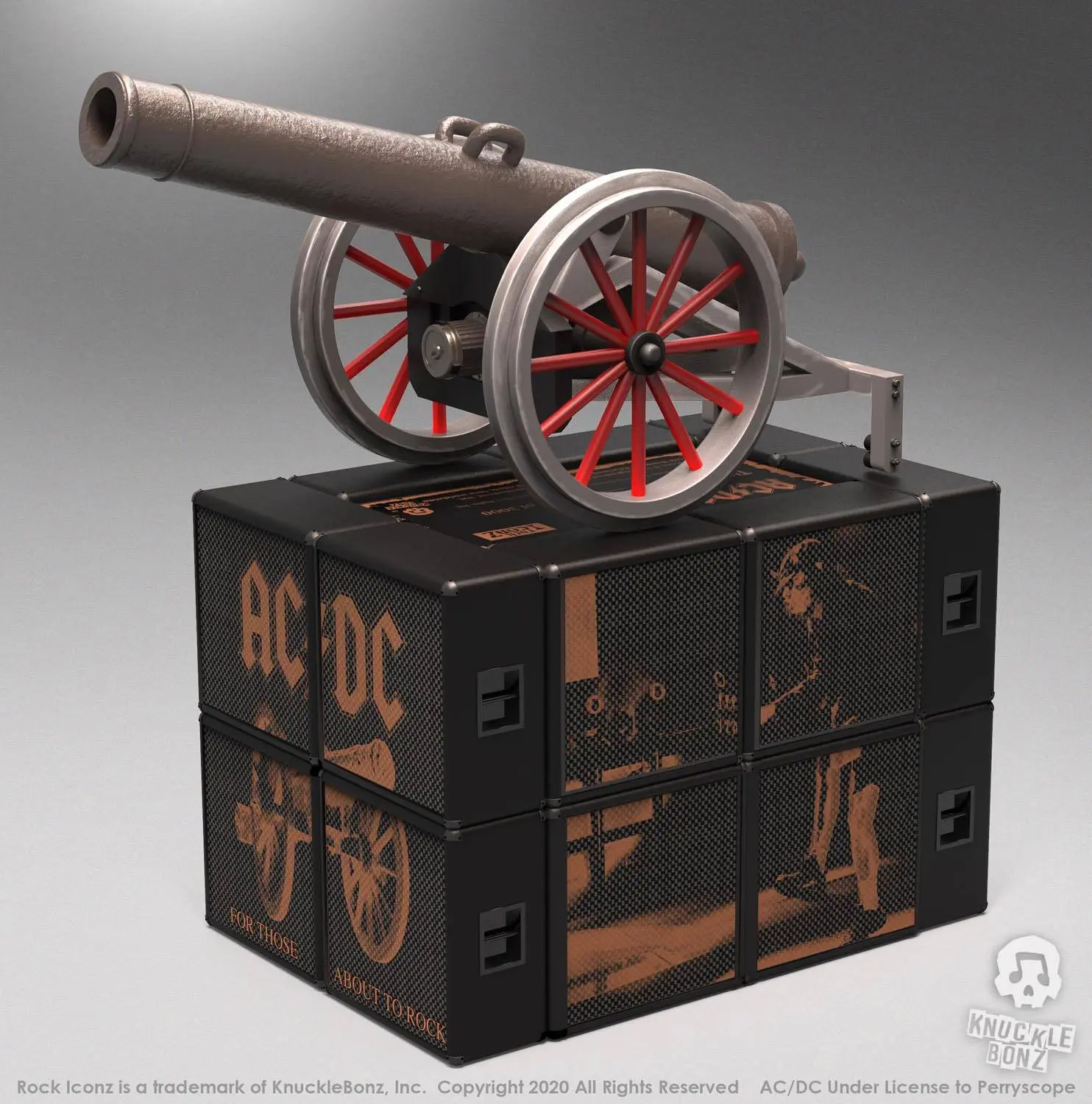 AC/DC Rock Ikonz On Tour Statues Cannon &quot;For Those About to Rock&quot;  szobor figura termékfotó
