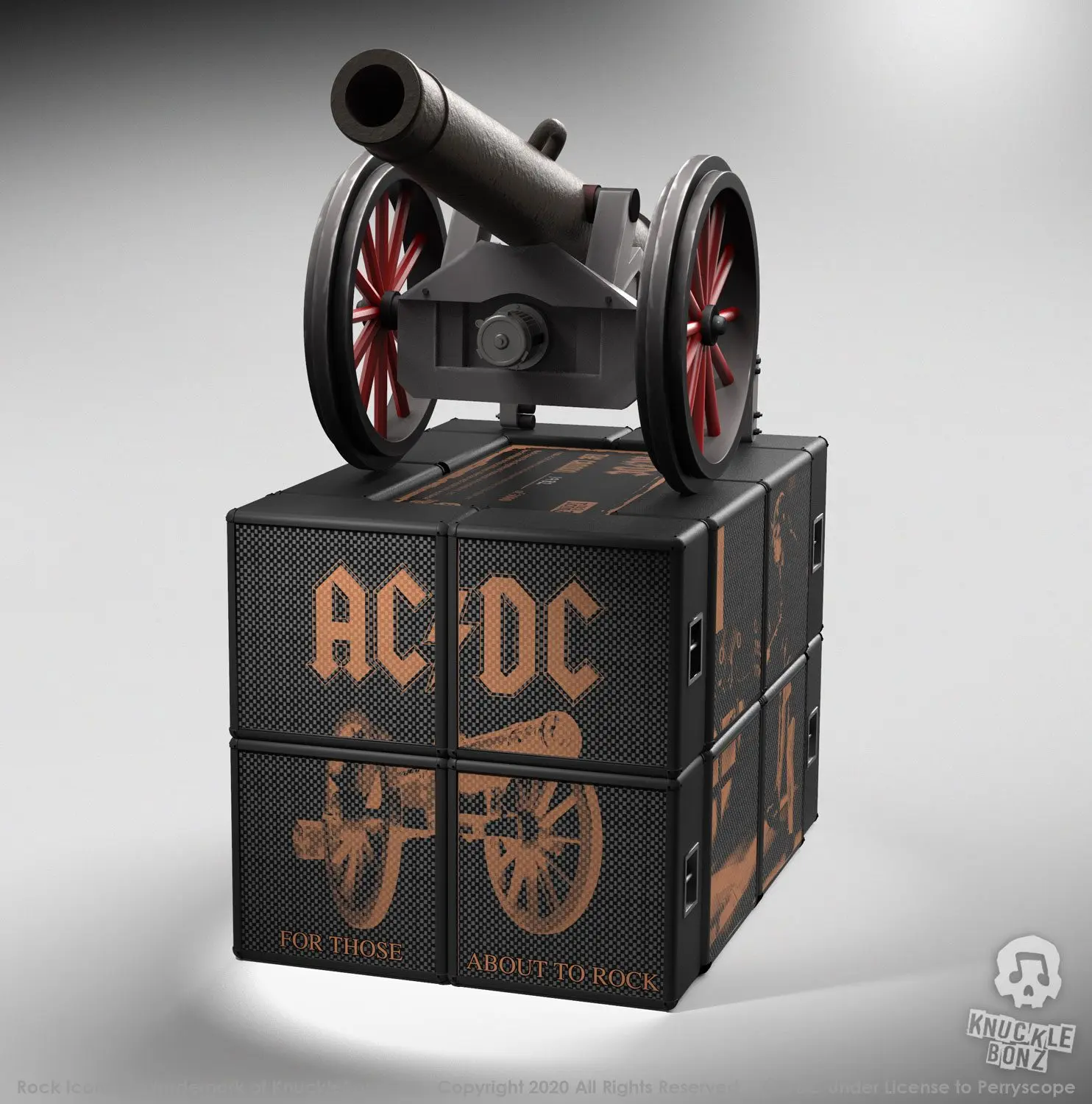 AC/DC Rock Ikonz On Tour Statues Cannon &quot;For Those About to Rock&quot;  szobor figura termékfotó