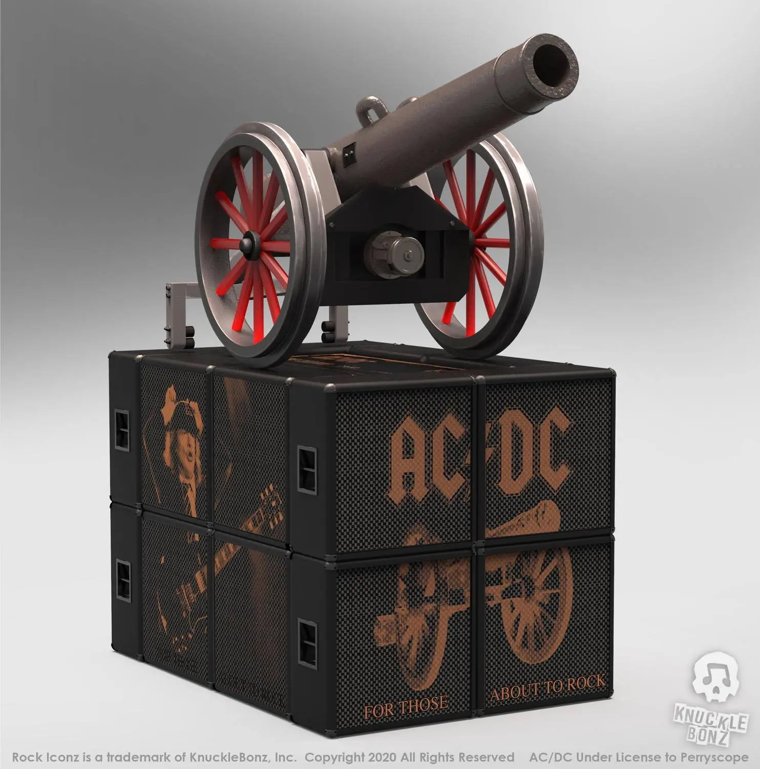 AC/DC Rock Ikonz On Tour Statues Cannon &quot;For Those About to Rock&quot;  szobor figura termékfotó