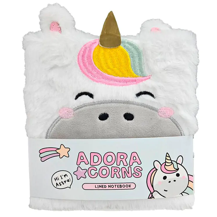 Adoracorns Unicorn A5 plush notebook termékfotó