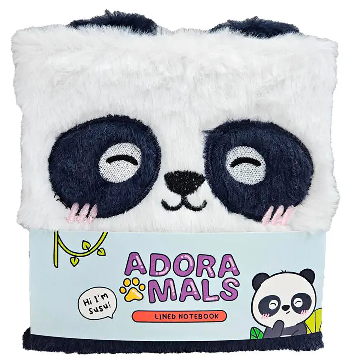 Adoramals Panda Bear A5 plush notebook termékfotó