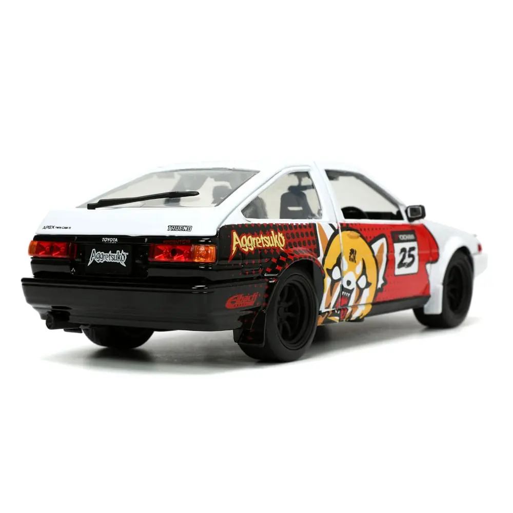 Aggretsuko Hollywood Rides Diecast Model 1/24 1986 Toyota Trueno és Aggretsuko figura termékfotó