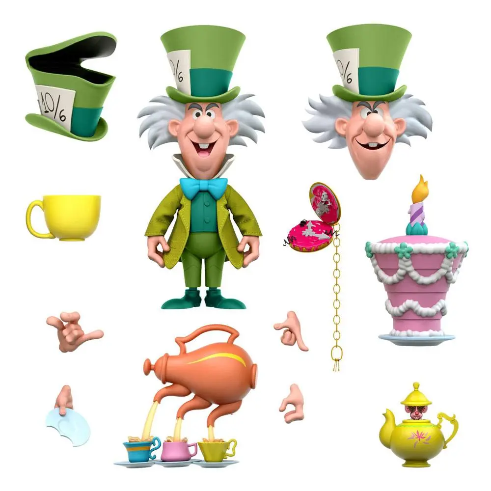 Alice in Wonderland Disney Ultimates Action Figure The Tea Time Mad Hatter 18 cm termékfotó