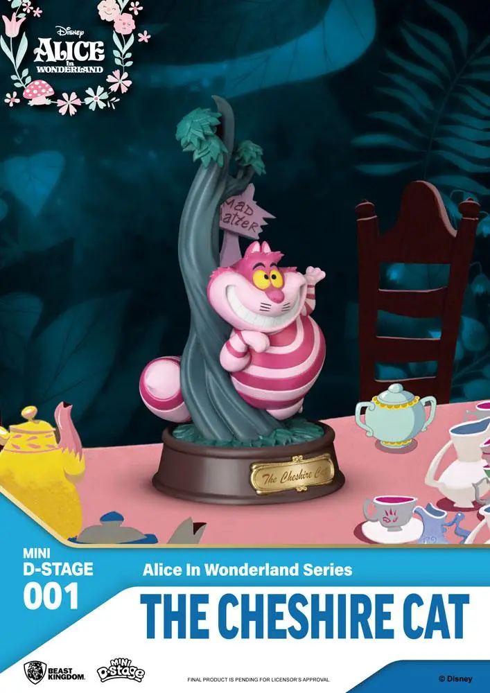Alice in Wonderland Mini Diorama Stage The Cheshire Cat PVC szobor figura 10 cm termékfotó