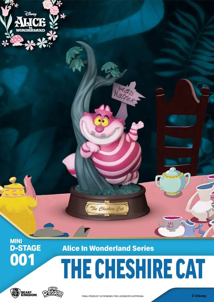Alice in Wonderland Mini Diorama Stage The Cheshire Cat PVC szobor figura 10 cm termékfotó
