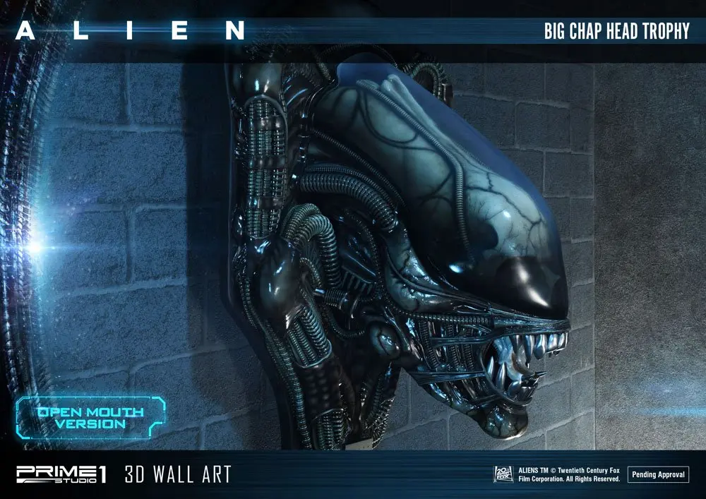 Alien 3D Wall Art Warrior Alien Head Trophy Open Mouth Version figura szobor 58 cm termékfotó
