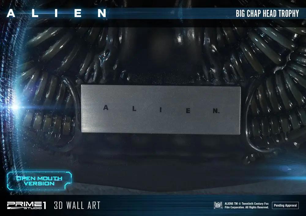 Alien 3D Wall Art Warrior Alien Head Trophy Open Mouth Version figura szobor 58 cm termékfotó