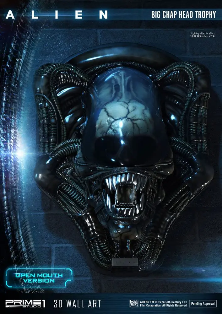 Alien 3D Wall Art Warrior Alien Head Trophy Open Mouth Version figura szobor 58 cm termékfotó