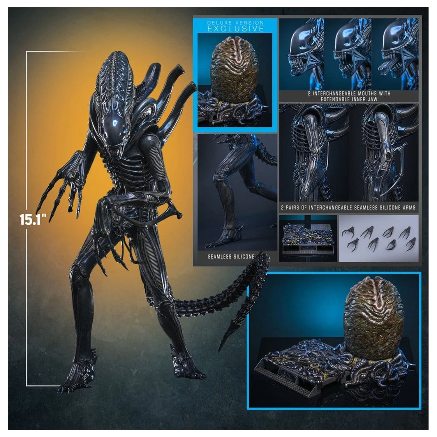 Alien Movie Masterpiece 1/6 Alien Warrior (Deluxe Version) akciófigura 39 cm termékfotó