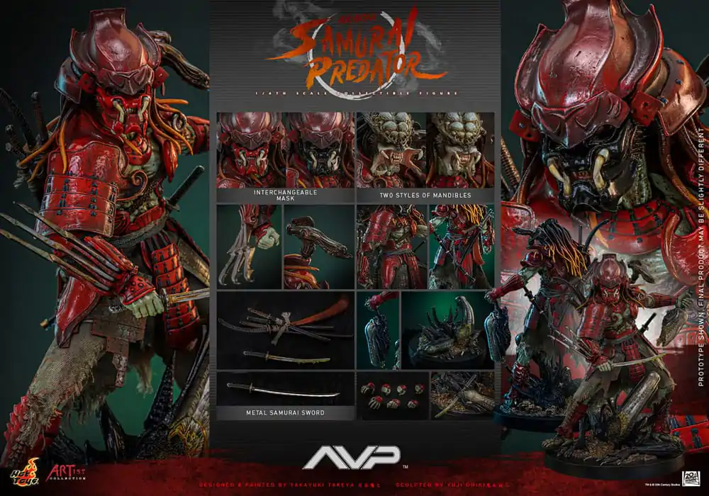 Alien vs. Predator Artist Collection akciófigura 1/6 Akaoni Samurai Predator 35 cm termékfotó