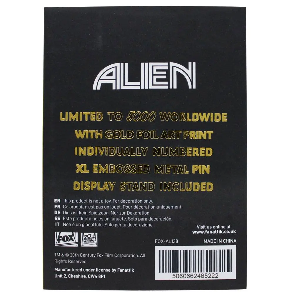 Alien XL prémium kitűző (aranyozott) termékfotó
