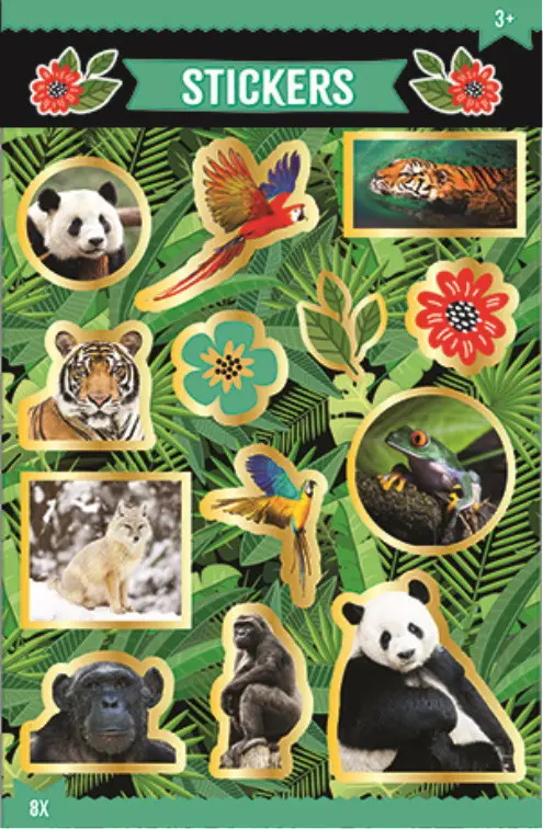 Állatos csillámos matrica szett arany díszítéssel termékfotó