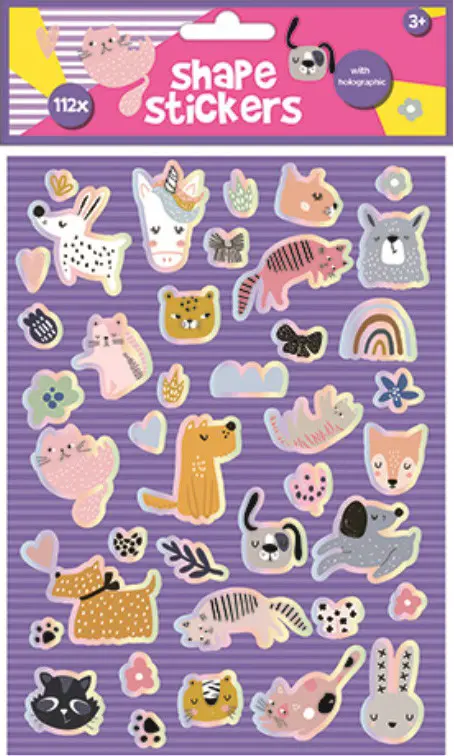 Állatos hologrammos matrica szett termékfotó