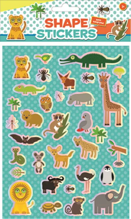 Állatos hologrammos matrica szett termékfotó