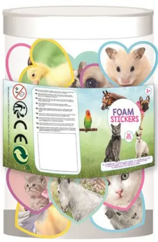 Állatos pufi szivacs matrica 50 db-os szett dobozban termékfotó