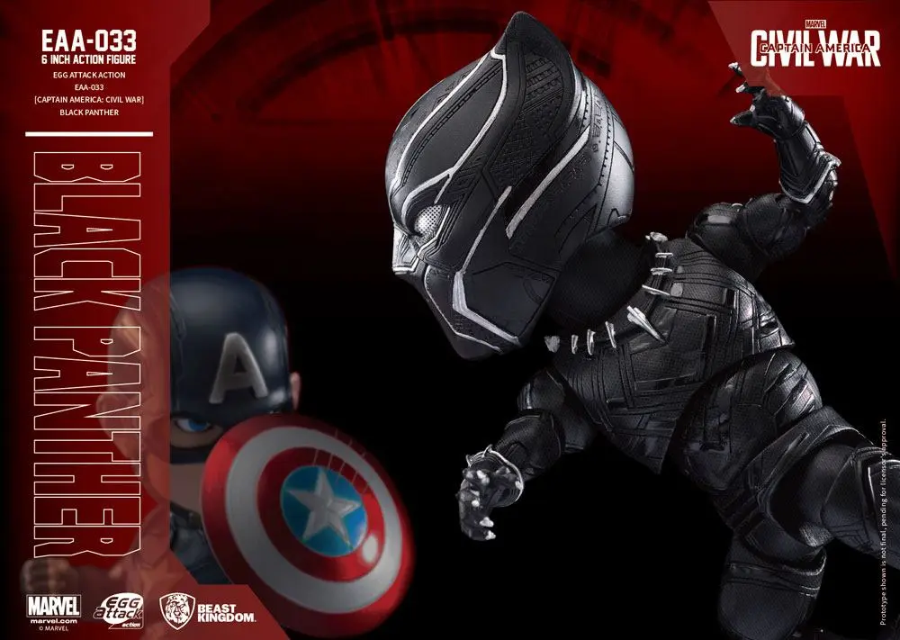 Amerika Kapitány Civil War Egg Attack Black Panther akciófigura 15 cm termékfotó