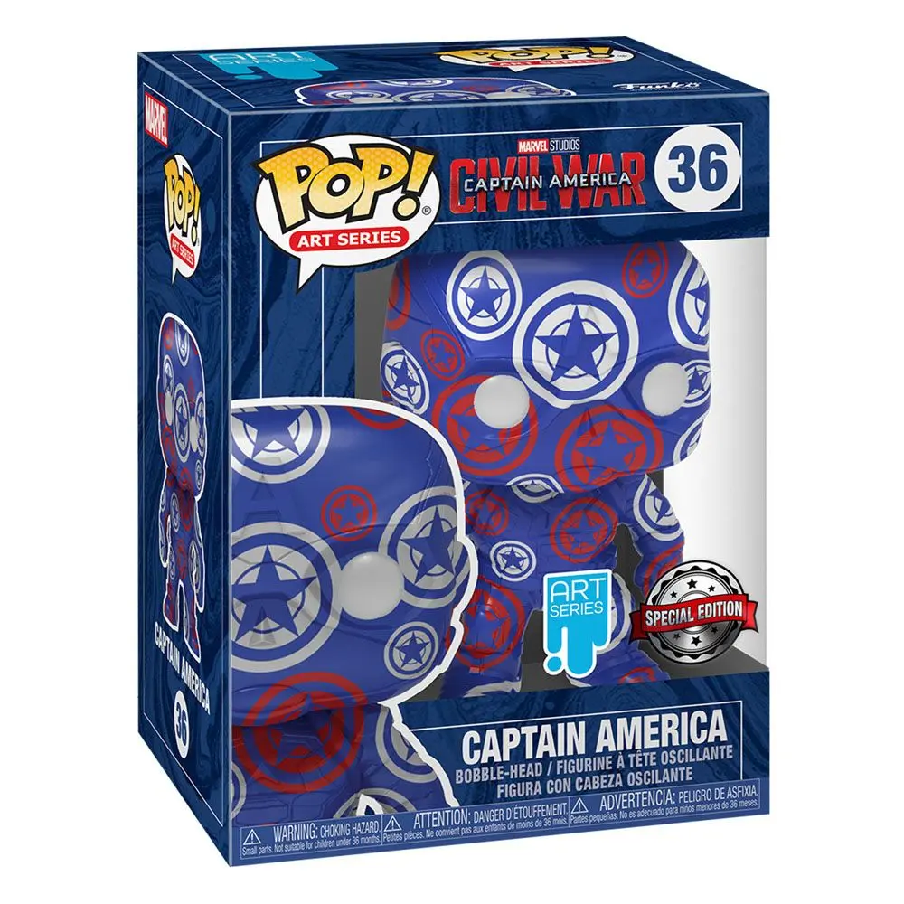 Amerika Kapitány Civil War POP! &amp; Tee Box Amerika Kapitány Art Series figura és póló csomag termékfotó