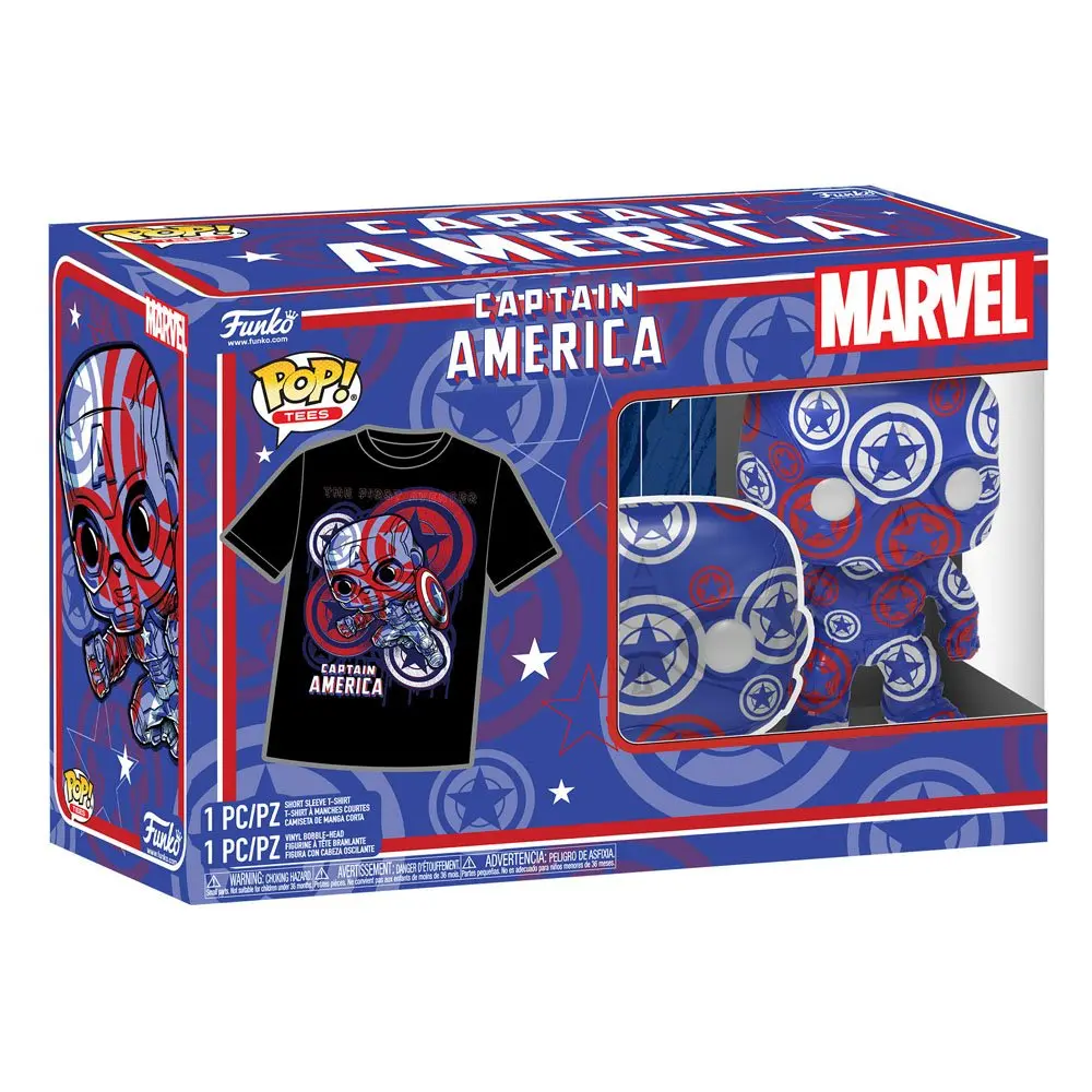 Amerika Kapitány Civil War POP! &amp; Tee Box Amerika Kapitány Art Series figura és póló csomag termékfotó