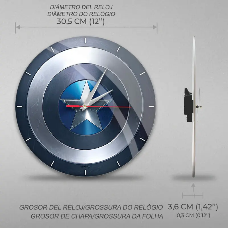 Marvel Captain America wall clock termékfotó