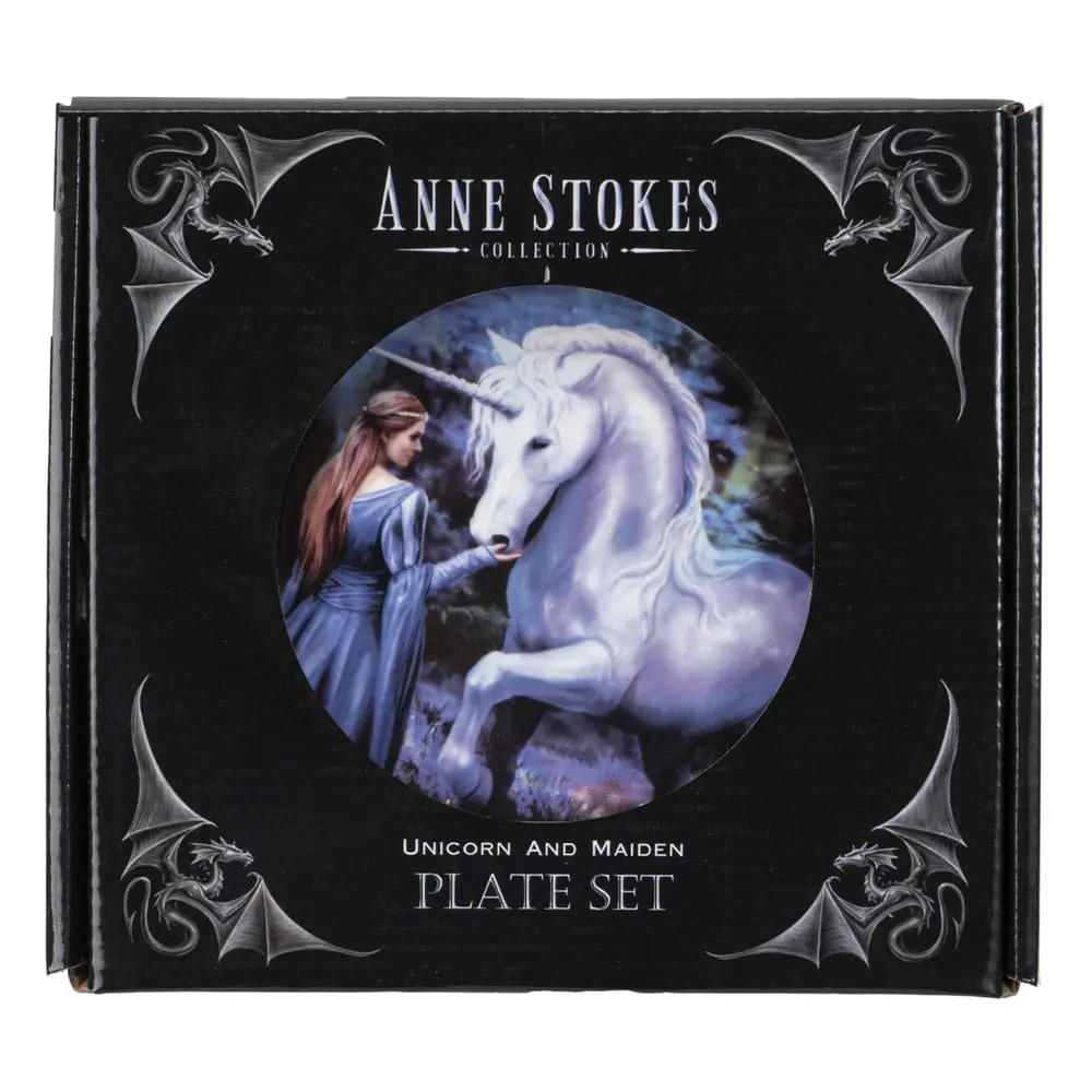 Anne Stokes Unicorn and Maiden 4db-os tányér csomag termékfotó