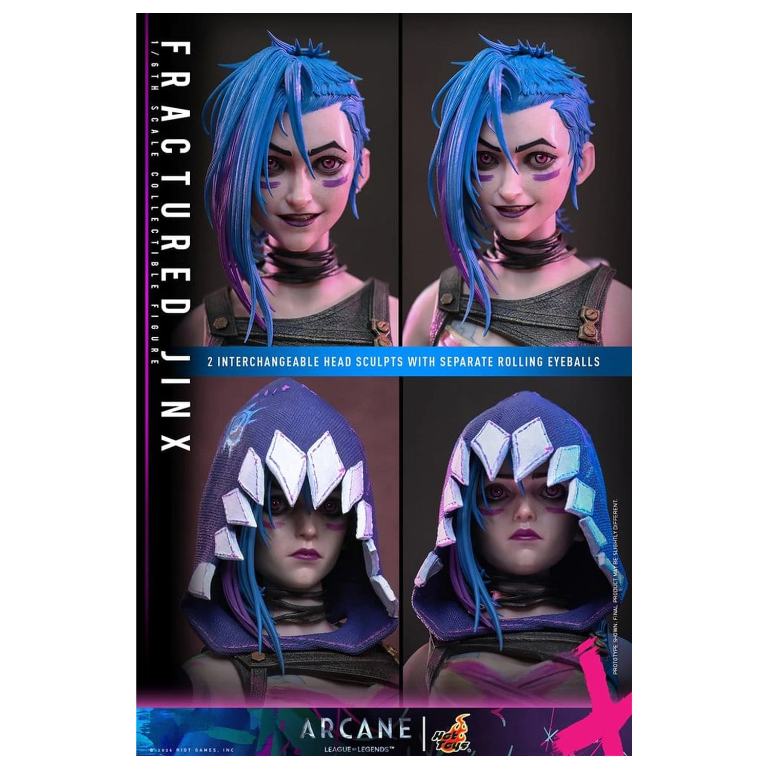 Arcane 1/6 Fractured Jinx akciófigura 28 cm termékfotó