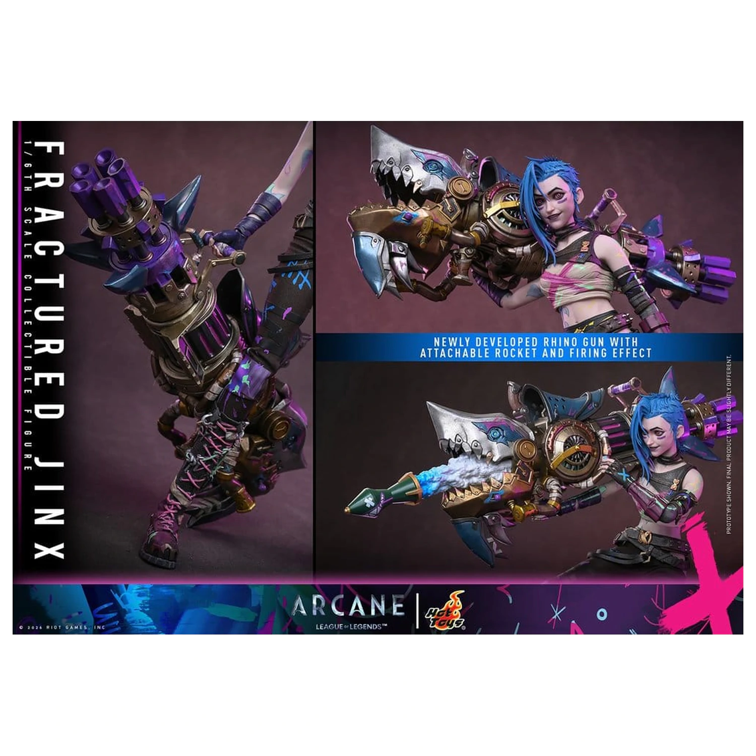 Arcane 1/6 Fractured Jinx akciófigura 28 cm termékfotó