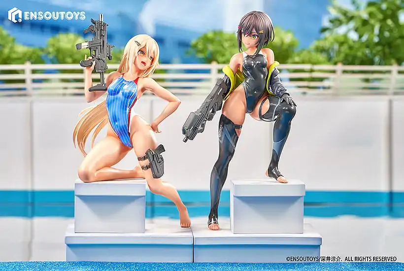 Arms Note 1/7 Swim Team Bucho-chan and Kohai-chan szobor figura 22 cm termékfotó