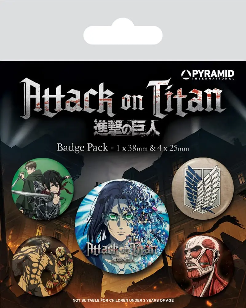 Attack on Titan Season 4 5 db-os kitűző csomag termékfotó