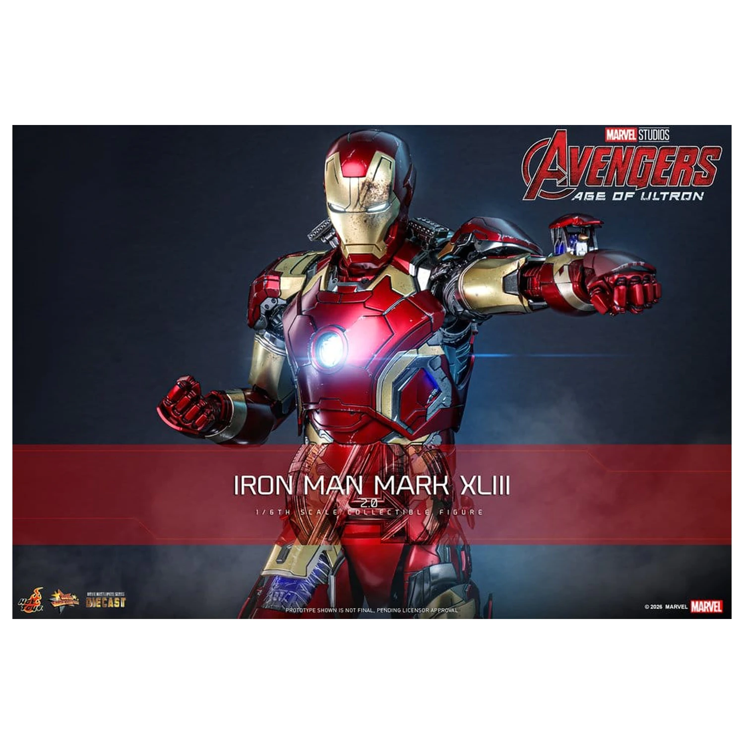 Avengers: Age of Ultron Movie Masterpiece Diecast akciófigura 1/6 Iron Man Mark XLIII (2.0) 32 cm termékfotó