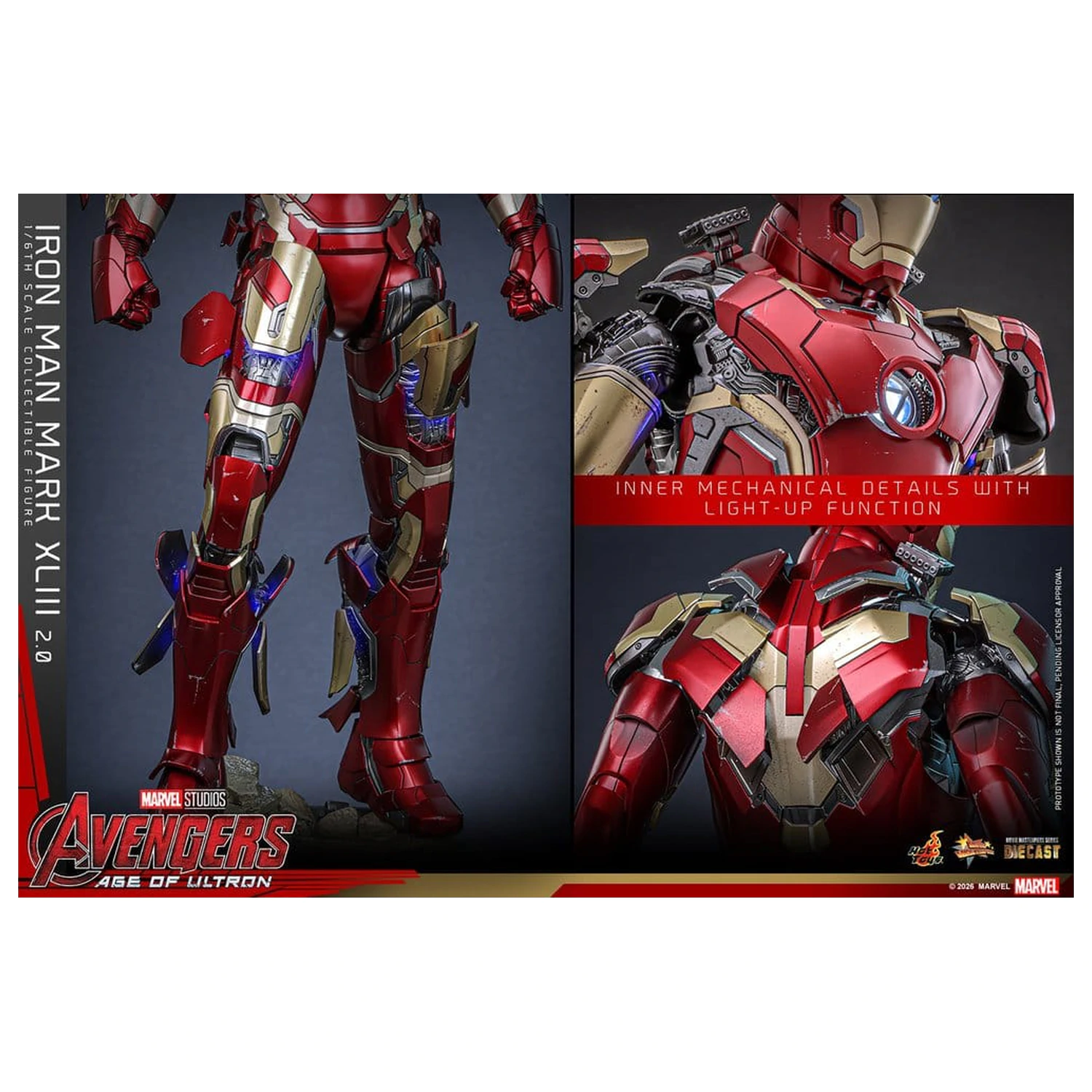 Avengers: Age of Ultron Movie Masterpiece Diecast akciófigura 1/6 Iron Man Mark XLIII (2.0) 32 cm termékfotó