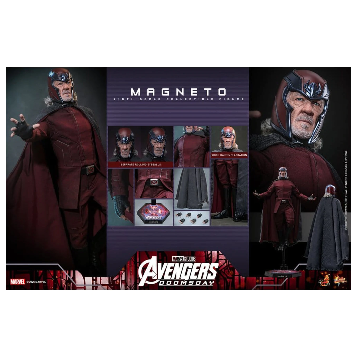 Avengers: Doomsday Movie Masterpiece akciófigura 1/6 Magneto 30 cm termékfotó