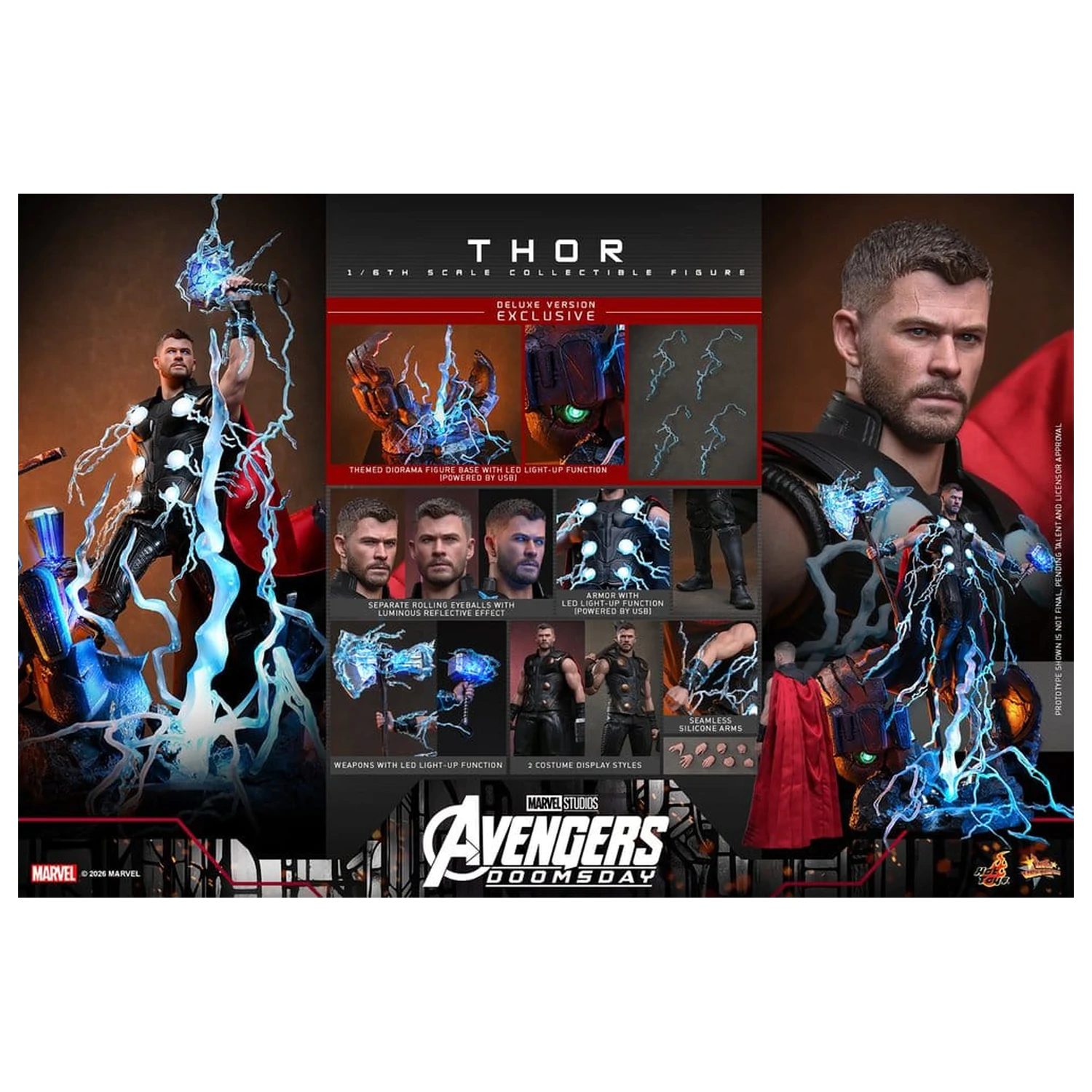 Avengers: Doomsday Movie Masterpiece akciófigura 1/6 Thor (Deluxe Version) 32 cm termékfotó