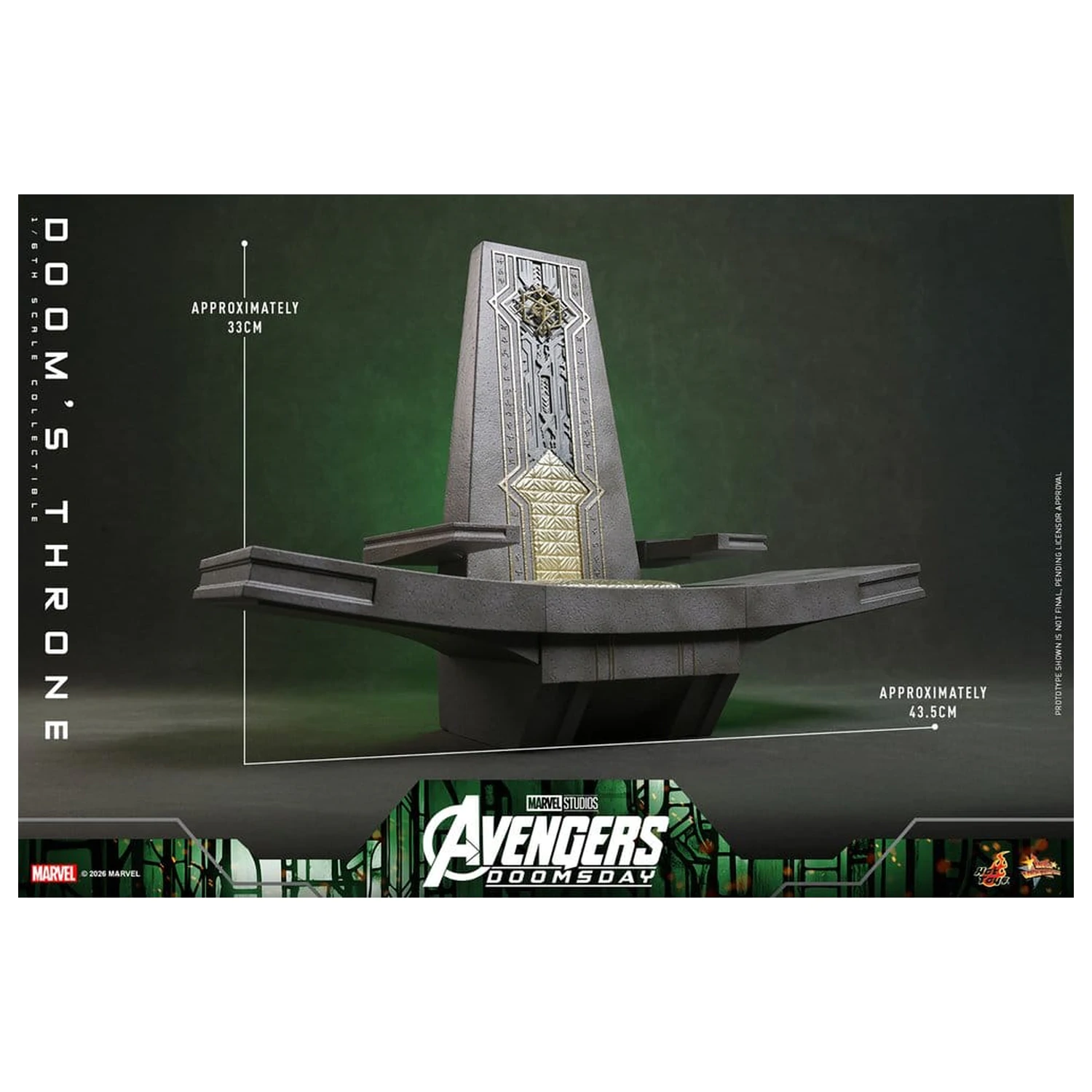 Avengers: Doomsday Movie Masterpiece akciófigura kiegészítő 1/6 Doom's Throne 33 cm termékfotó