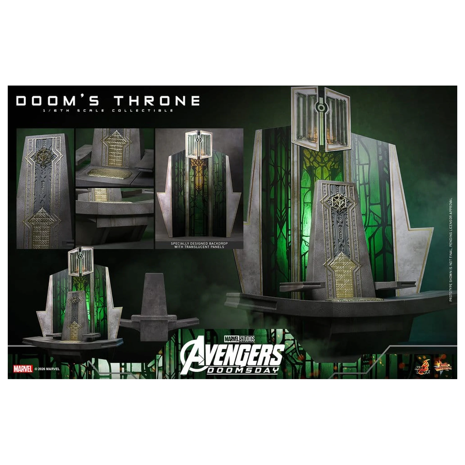 Avengers: Doomsday Movie Masterpiece akciófigura kiegészítő 1/6 Doom's Throne 33 cm termékfotó