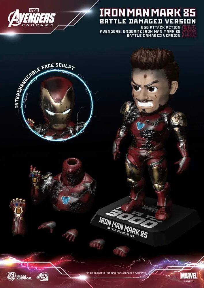 Avengers: Endgame Egg Attack Iron Man Mark 85 Battle Damaged Version akciófigura 16 cm termékfotó