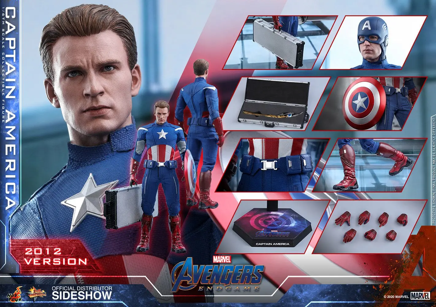 Avengers: Endgame Movie Masterpiece 1/6 Captain America (2012 Version) akciófigura 30 cm termékfotó