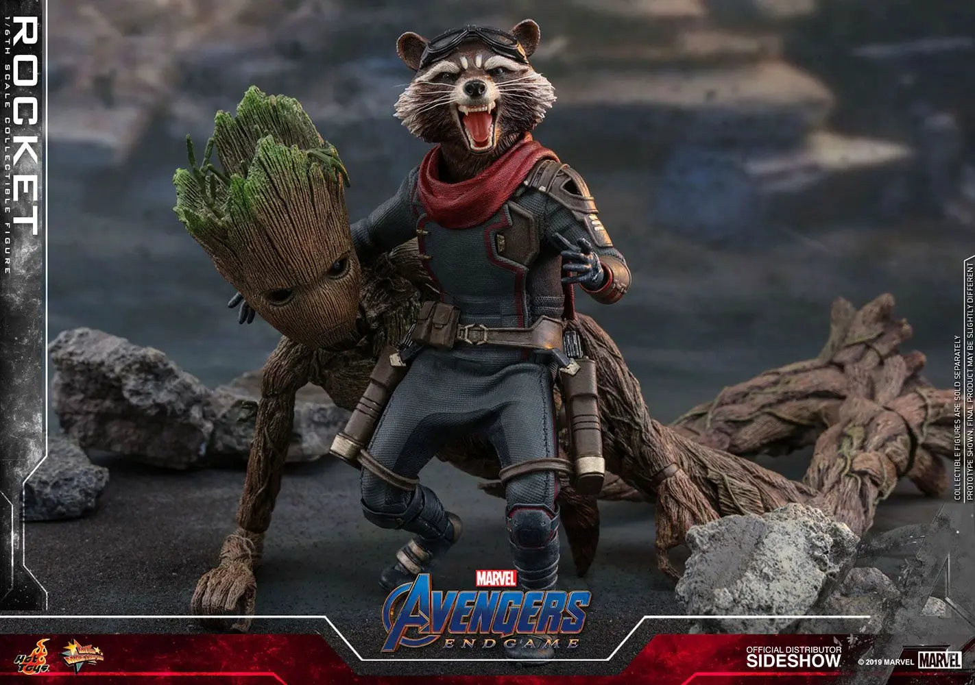 Avengers: Endgame Movie Masterpiece 1/6 Rocket akciófigura 16 cm termékfotó
