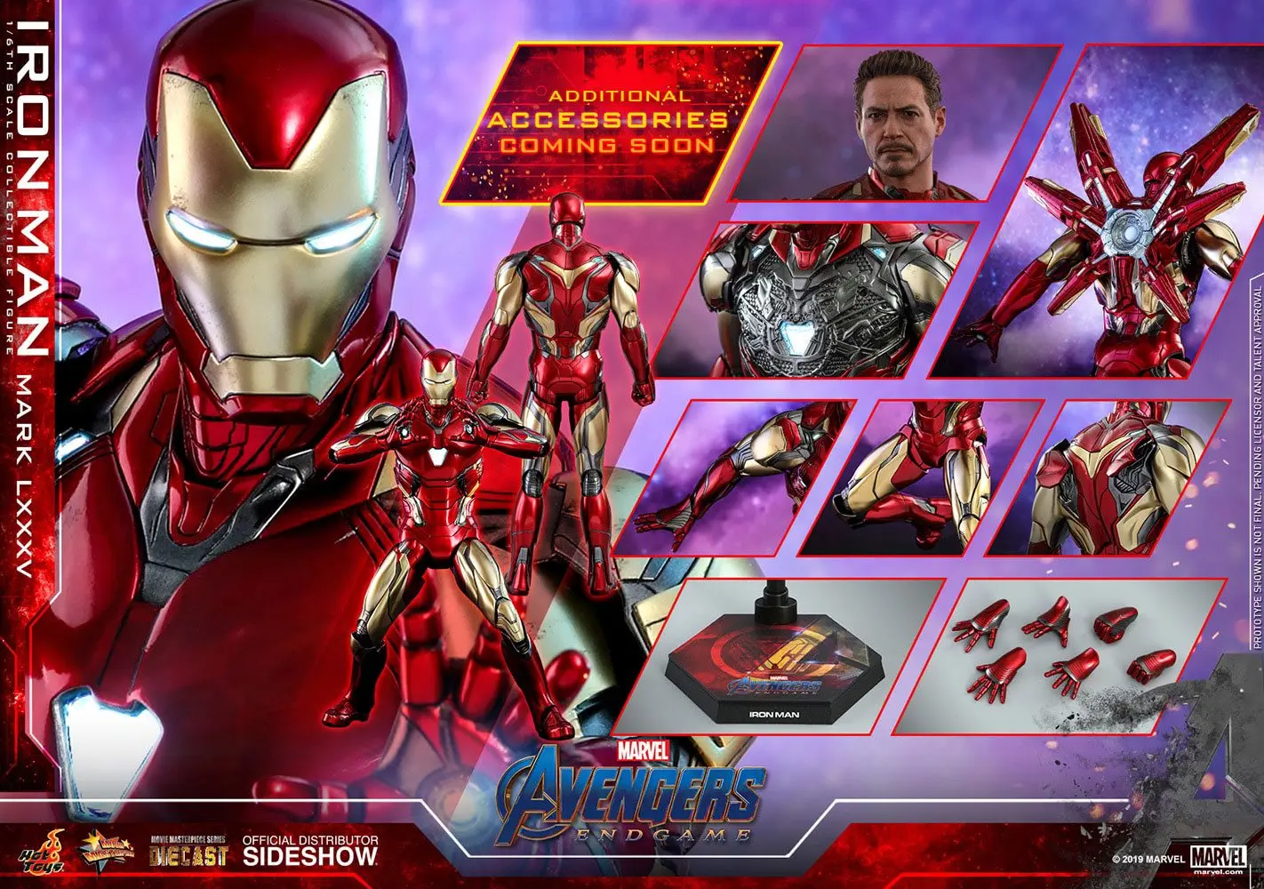 Avengers: Endgame Movie Masterpiece Series Diecast 1/6 Iron Man Mark LXXXV akciófigura 32 cm termékfotó