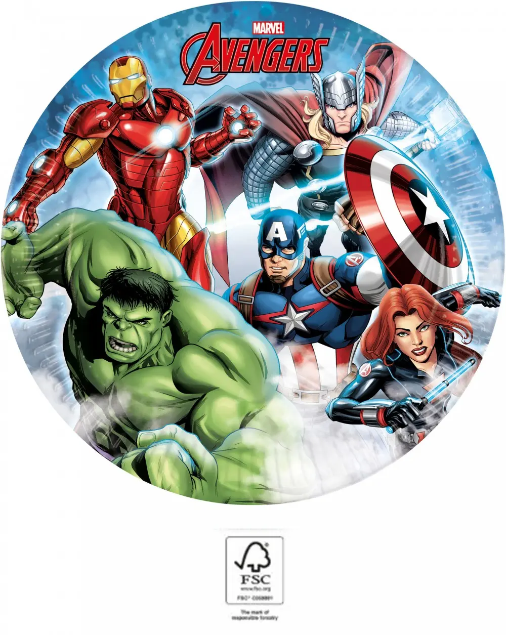 Avengers Infinity Stones, Bosszúállók papírtányér 8 db-os 23 cm FSC termékfotó
