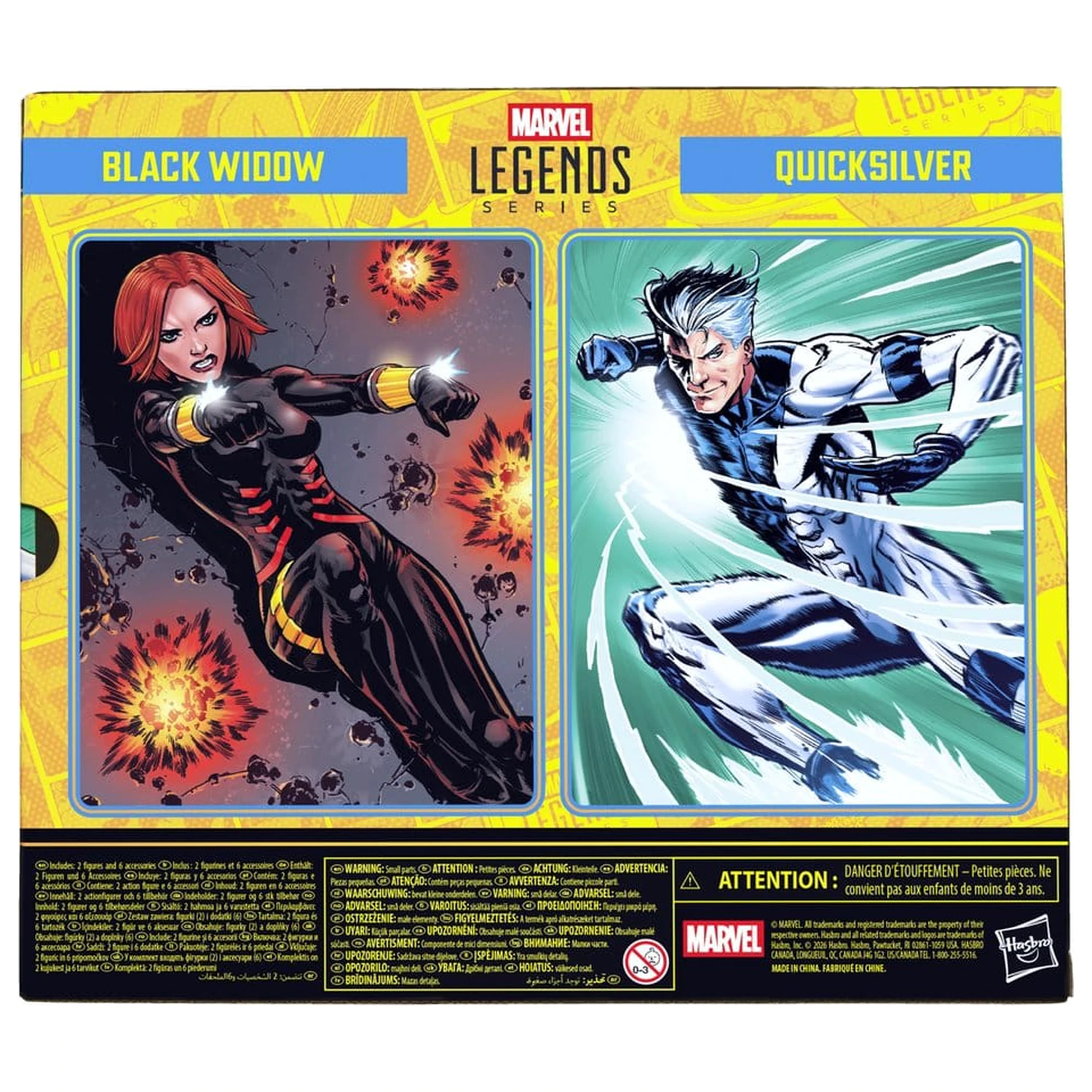 Avengers Marvel Legends Black Widow & Quicksilver 2 db-os akciófigura csomag 15 cm termékfotó