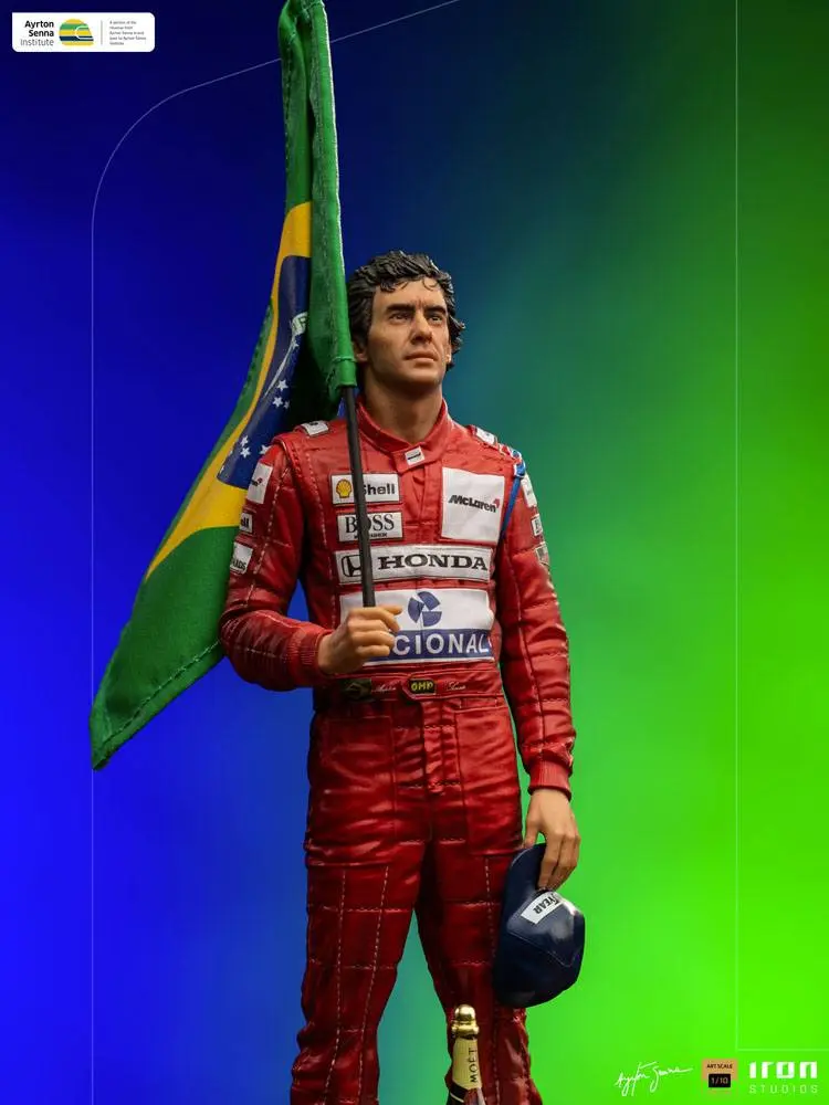 Ayrton Senna Art Scale 1/10 Ayrton Senna (GP Brazil 1991) szobor figura 30 cm termékfotó