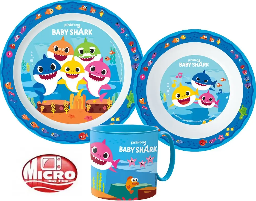 Baby Shark étkészlet, micro műanyag szett termékfotó