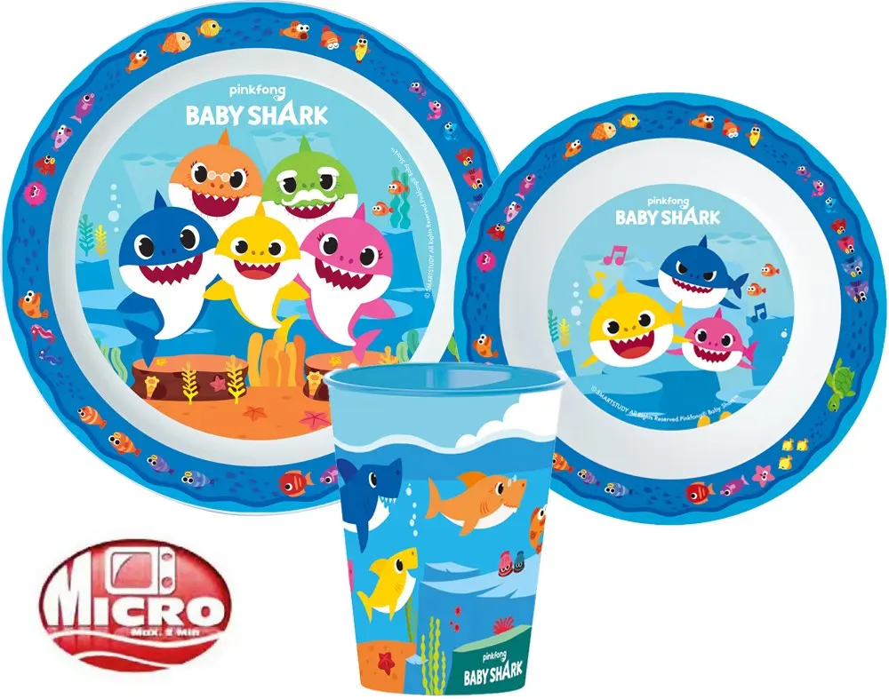 Baby Shark étkészlet, micro műanyag szett termékfotó