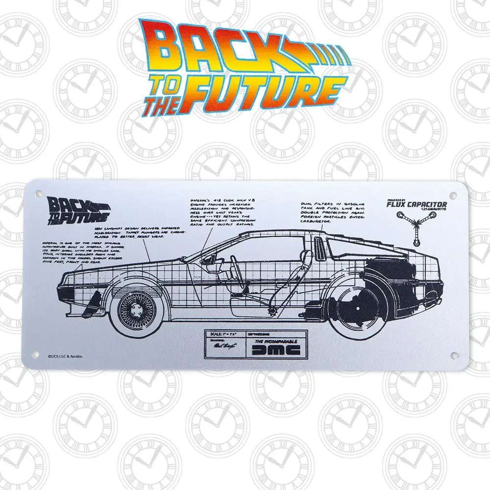 Back to the Future DeLorean Schematic fémtábla termékfotó