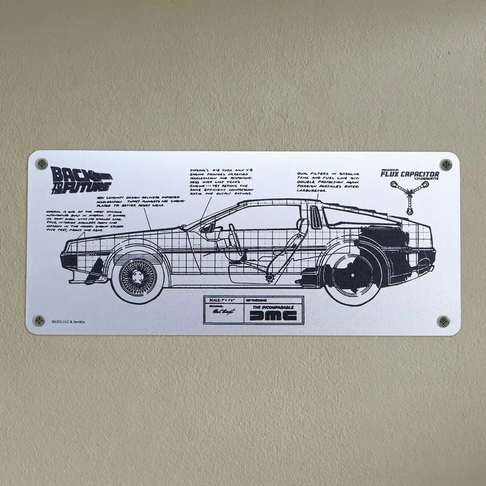 Back to the Future DeLorean Schematic fémtábla termékfotó