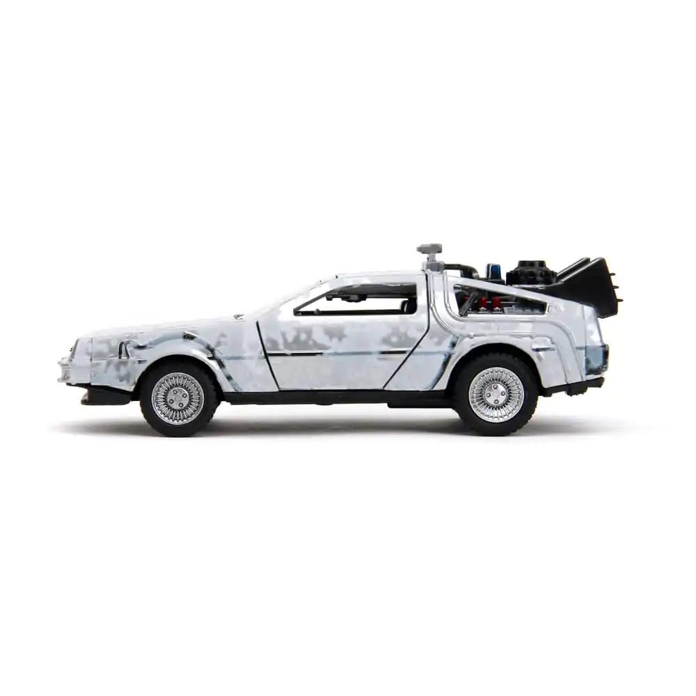 Back to the Future Hollywood Rides Diecast Model 1/32 DeLorean Time Machine Frost termékfotó