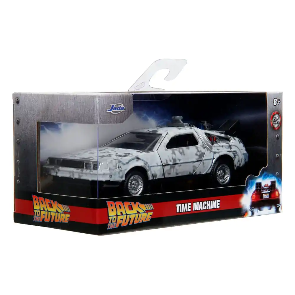 Back to the Future Hollywood Rides Diecast Model 1/32 DeLorean Time Machine Frost termékfotó